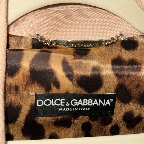 Dolce & Gabbana Nude Blazer With Tiger Print Lining Inside, NWOT, Silver Buttons - Picture 9 of 9